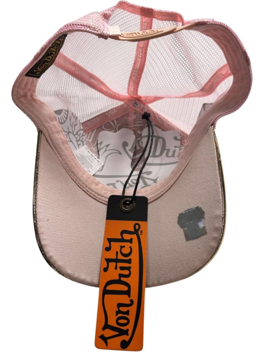 💗 NWT Von Dutch Pink Metallic Reflective Trucker Hat | Y2K McBling - Adjustable - Picture 5 of 7